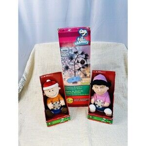 Lot Peanuts Charlie Brown/Lucy Animated Plush Musical Dolls/Christmas Tree